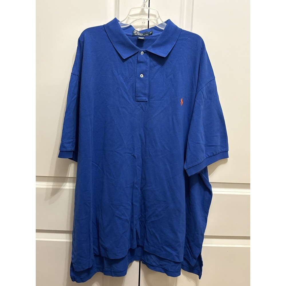 Polo Ralph Lauren Estate Rib Quarter SS Shirt Mens Blue 4XLB Big & Tall